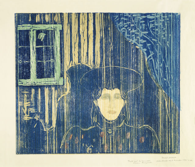 Edvard Munch : Mondschein I, 1896, vom Künstler von Hand überarbeitet 1935 