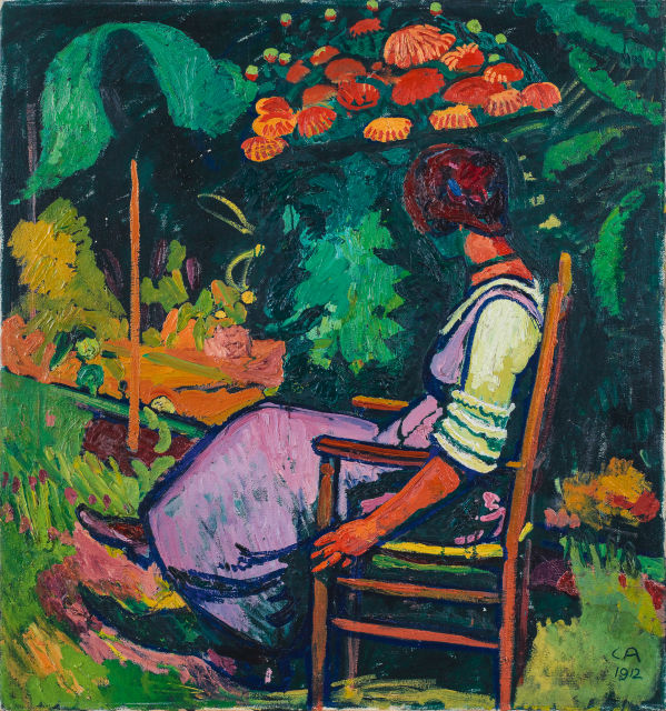 Cuno Amiet  : Frau im Garten , 1912 