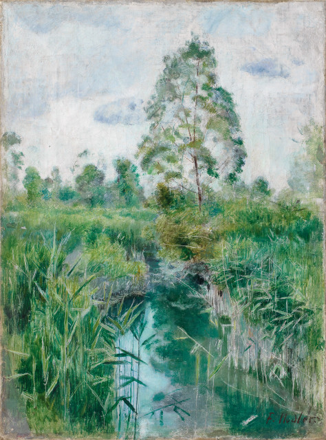 Ferdinand Hodler  : Bachlandschaft , Um 1890 