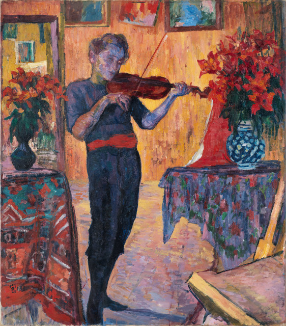 Giovanni Giacometti  : Violinspieler (Bruno Giacometti) , 1919 