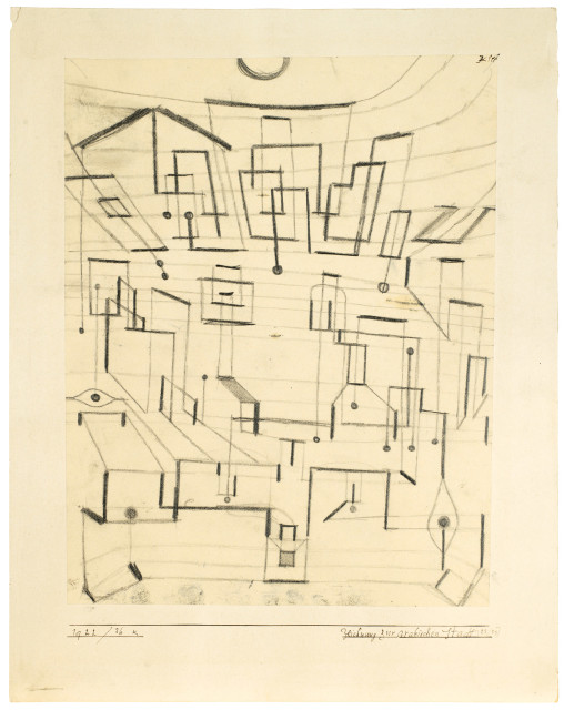 Paul Klee : Zeichnung zur arabischen Stadt (22/29), 1922 - Werknummer 1922 / 36 x 