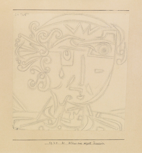 Paul Klee : Bildnis einer reizvoll Trauernden, 4. Dezember 1924 - Werknummer 1924.80 