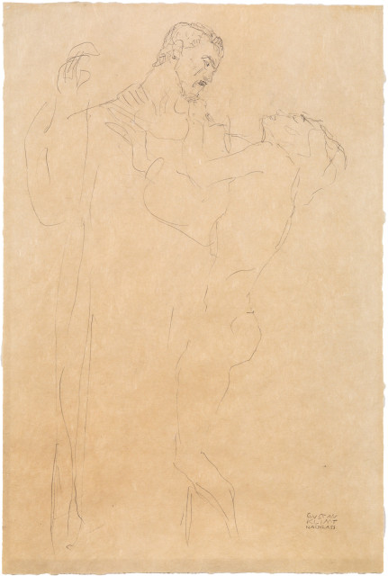 Gustav Klimt : Stehendes Liebespaar - Vorstudie für ..., 1905-1911 