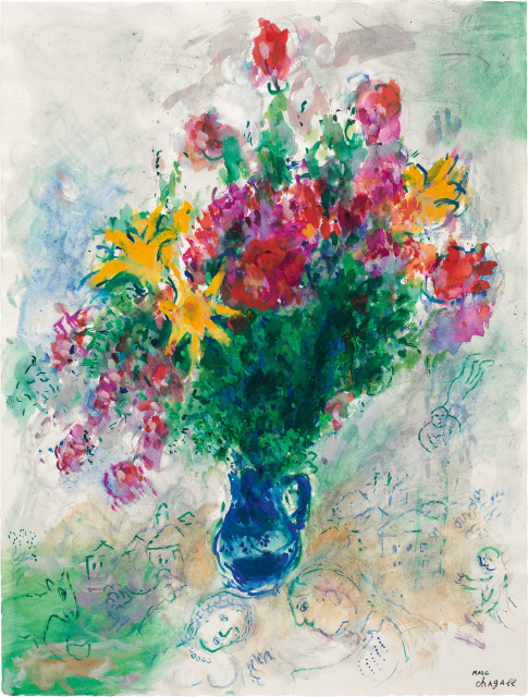 Marc Chagall : Couple au grand bouquet, 1981 