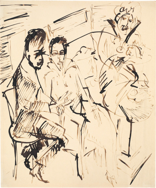 Ernst Ludwig Kirchner : Gesprächsrunde im Sanatorium, 1916 