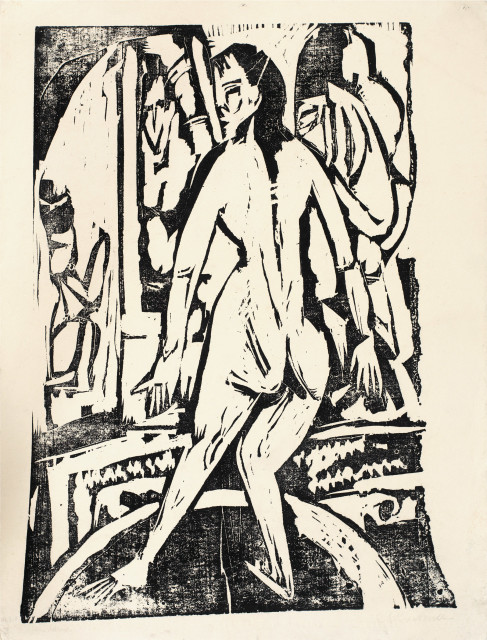 Ernst Ludwig Kirchner : Stehender weiblicher Rückenakt - Nackte ..., 1916 