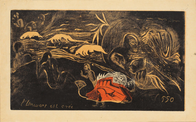 Paul Gauguin  : L'Univers est créé , Paris, Winter 1893-1894, nach Zeichnungen aus Tahi 
