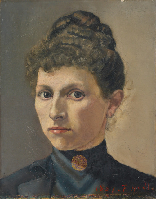 Ferdinand Hodler  : Bildnis einer Frau mit hochgesteckten Haaren  ..., 1887 