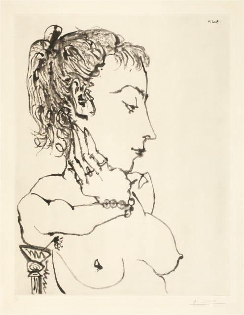 Pablo Picasso : Buste de femme à la queue de cheval: ..., 19. März 1955 