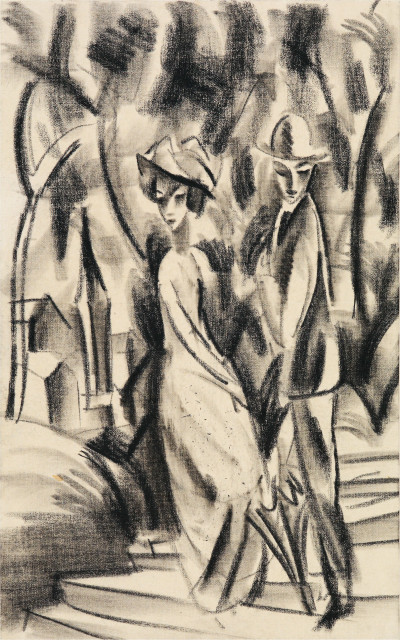 August Macke : Paar im Waldweg, 1914 