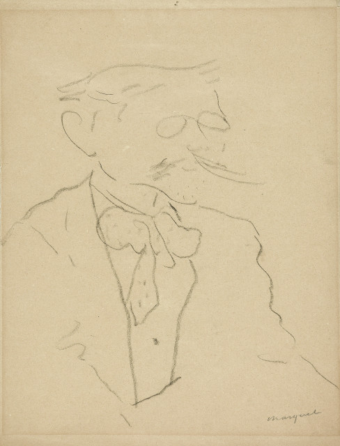 Albert Marquet  : Portrait d'homme aux lunettes (recto / verso) ...,  