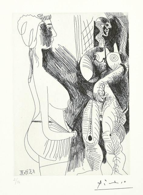 Pablo Picasso : Deux femmes, Mougins, 3. März 1971. 