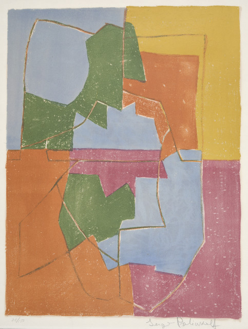 Serge Poliakoff : Composition rouge, verte, bleue et jaune, 1956. 