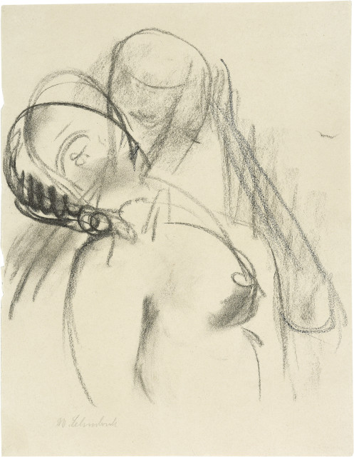 Wilhelm Lehmbruck : Weiblicher und männlicher Oberkörper in ..., Um 1915. 