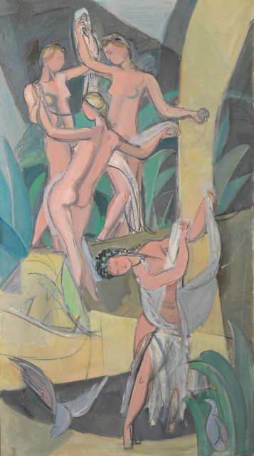 Maurice Barraud : Les trois Grâces et Terpsichore, Um 1950. 