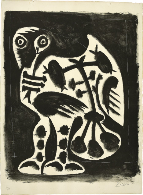 Pablo Picasso : Le grand hibou, Vallauris, 10. März 1948. 