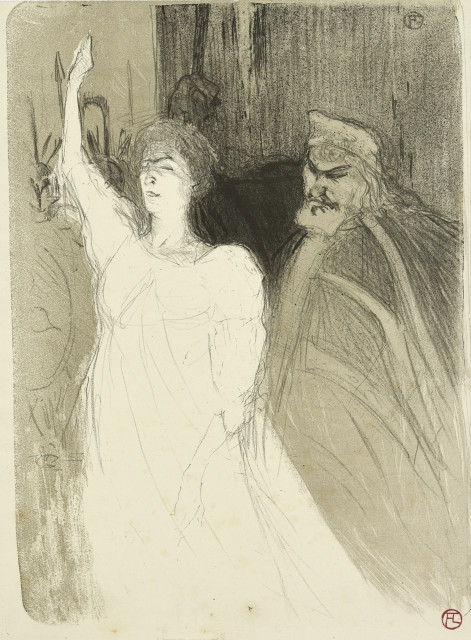 Henri de Toulouse-Lautrec : Bartet et Mounet-Sully, dans 'Antigone', 1893. 