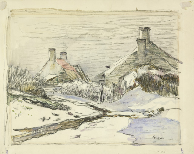 Paul Baum : Häuser in der Bretagne, Um 1890. 
