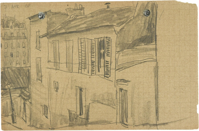 Lyonel Feininger : Häuser in Paris, 7. April 1908. 