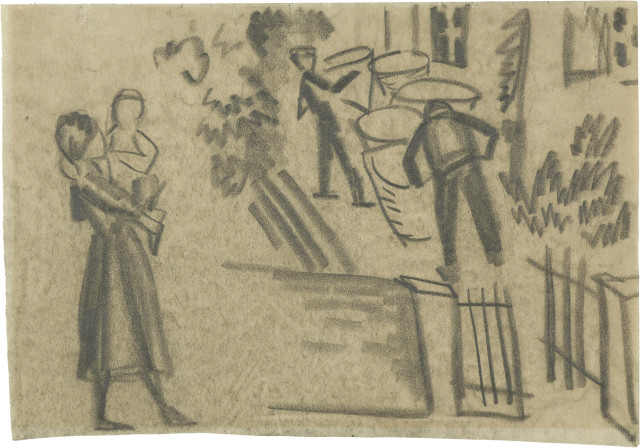 August Macke : Vor dem Gärtnerhaus, 1913. 