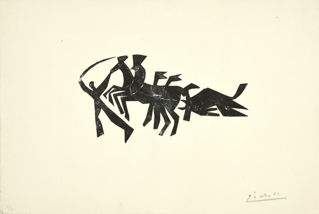 Pablo Picasso  : La Rentrée du taureau , 1945. 