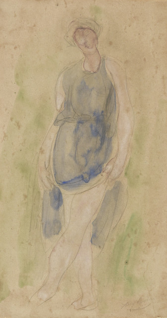 Auguste Rodin : Weibliches Bildnis, in ganzer Figur, Um 1890. 