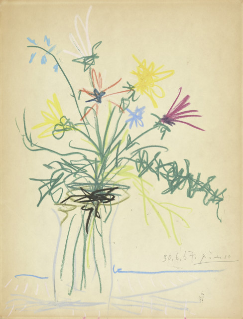 Pablo Picasso  : Bouquet de fleurs , 1967. 