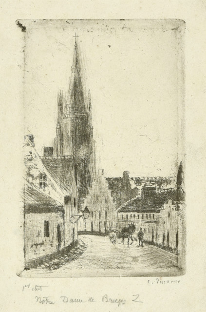 Camille Pissarro : Notre Dame de Bruges, 1894. 