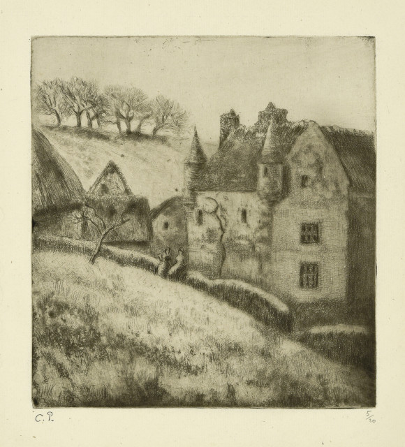 Camille Pissarro : La Ferme à Noël à Osny, 1884. 