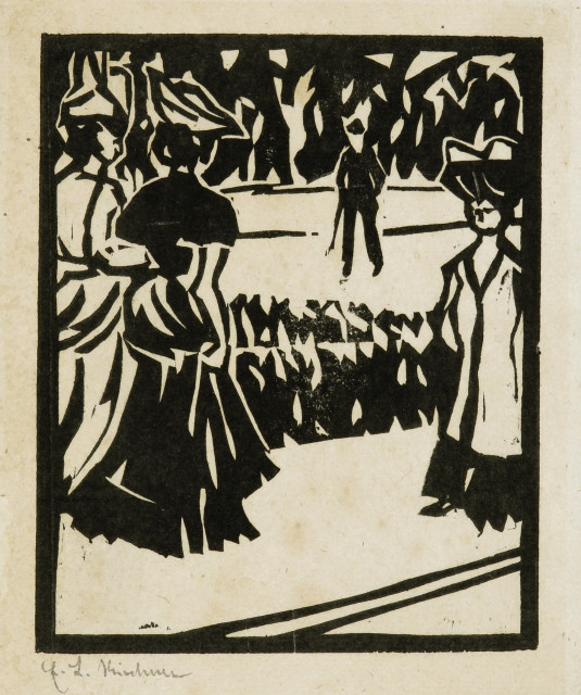 Ernst Ludwig Kirchner : Flanierende Leute, 1905. 
