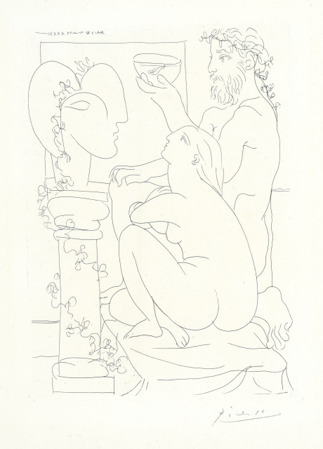 Pablo Picasso : Sculpteur, modèle, sculpture et poisson ..., 1933. 