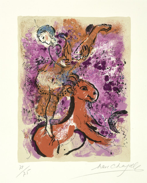 Marc Chagall  : L'Ecuyère au cheval rouge , 1957. 