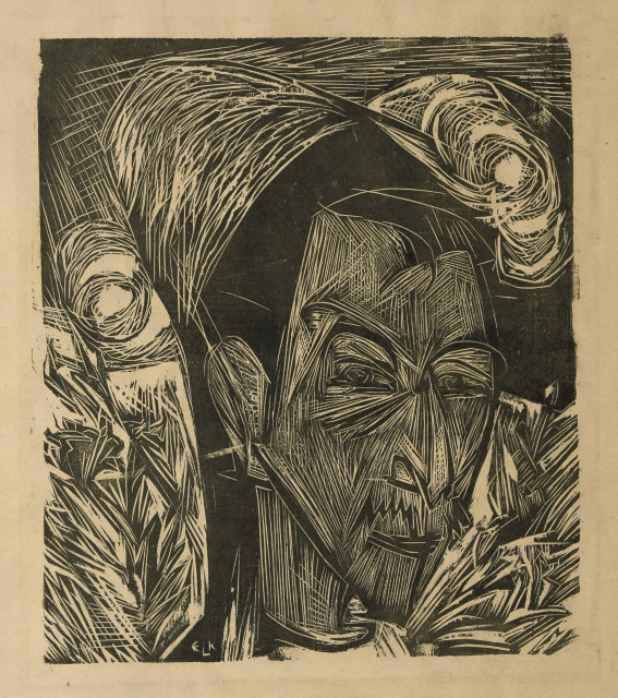 Ernst Ludwig Kirchner : Kopf David Müller, 1919. 