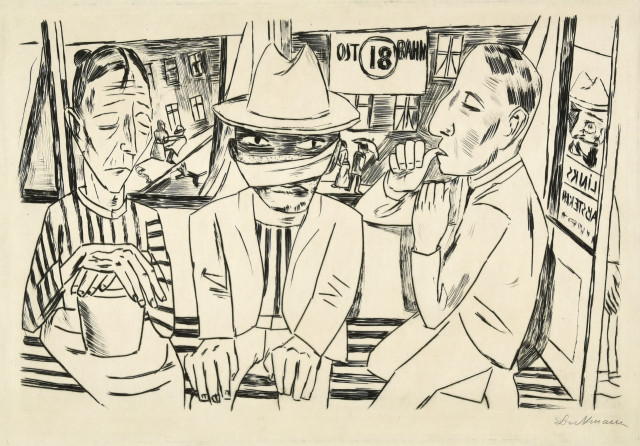 Max Beckmann : In der Trambahn, 1922. 