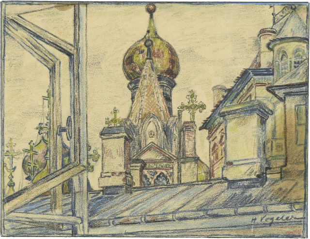 Heinrich Vogeler : Ausblick aus dem Fenster, Moskau, 1923. 