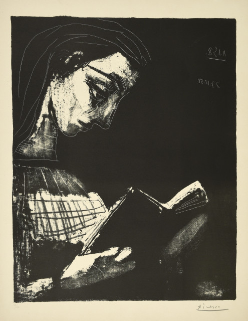 Pablo Picasso : Jacqueline lisant, Cannes, 27. Dezember 1958. 