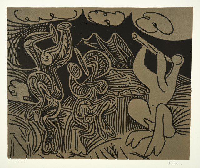 Pablo Picasso : Bacchanale: Flûtiste et danseurs aux ..., 15. November 1959. 