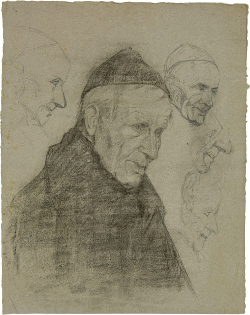 Giovanni Giacometti : Brustbild eines Mannes mit schwarzer Kappe, Wohl vor 1900. 