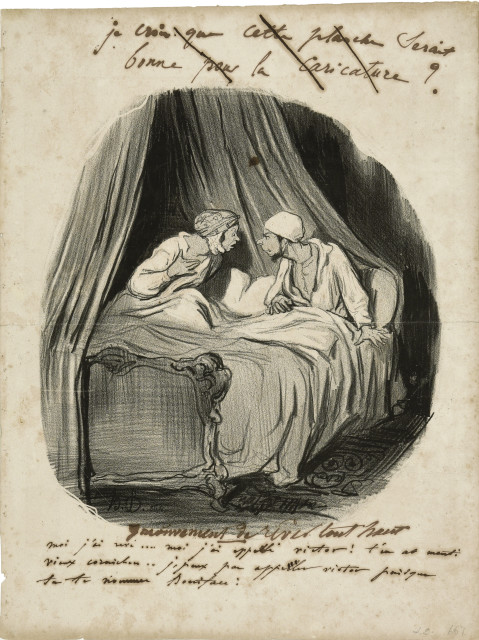 Honoré Daumier : Inconvénient de rêver tout haut, 1842. 
