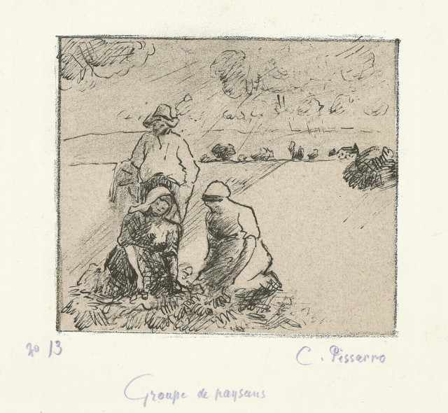Camille Pissarro : Groupe de paysans, Um 1899. 