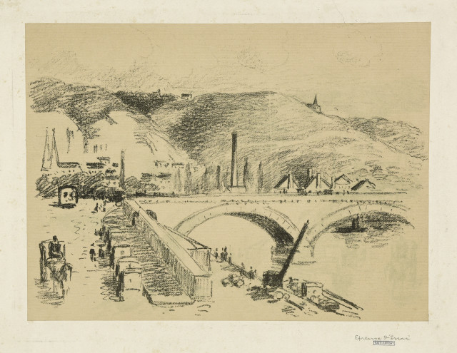 Camille Pissarro : Pont Corneille, à Rouen, 1896. 