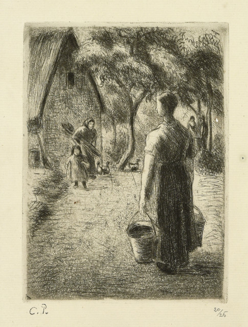 Camille Pissarro : Paysanne portant des seaux, 1889. 