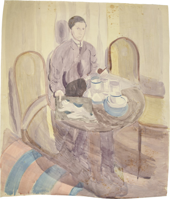 Otto Meyer-Amden : Mann am Tische, eine Pfeife und eine ..., 1918-1925. 