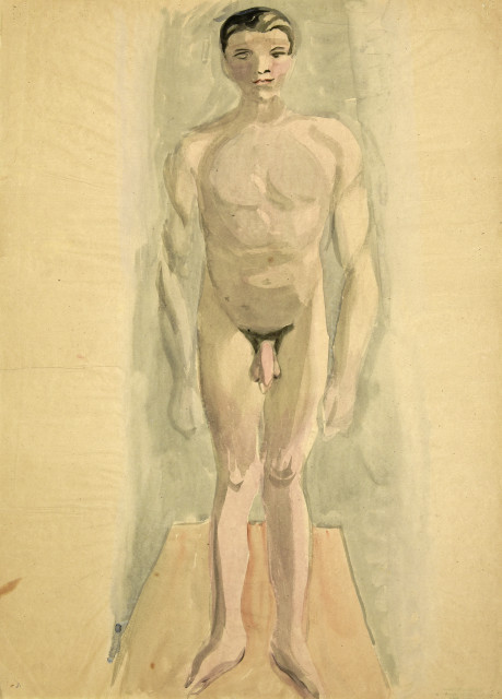 Otto Meyer-Amden : Knabenakt, auf rechteckigem Untergrund ..., 1920-1930. 