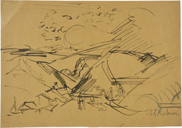 Ernst Ludwig Kirchner : Blick auf die Stafelalp mit Tinzenhorn, 1919. 