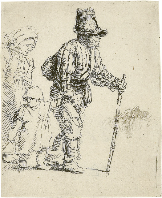 Rembrandt Harmensz. van Rijn : Der Bauer mit Weib und Kind, Um 1652 