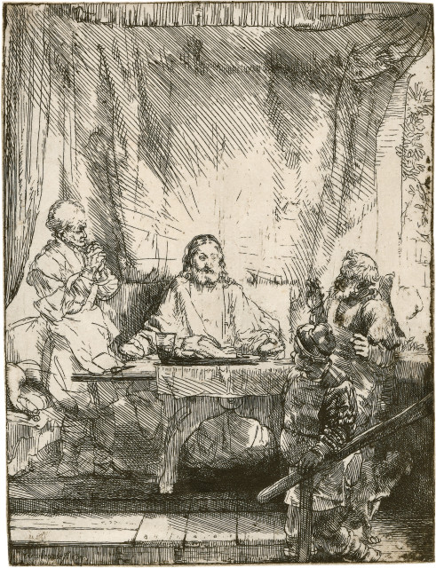 Rembrandt Harmensz. van Rijn  : Christus in Emmaus , 1654 