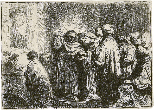 Rembrandt Harmensz. van Rijn : Der Zinsgroschen, Um 1634 