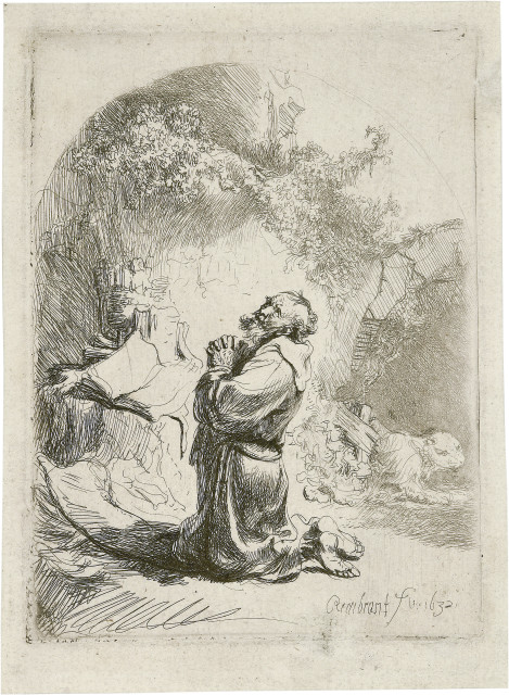 Rembrandt Harmensz. van Rijn  : Der heilige Hieronymus im Gebet,  ..., 1632 