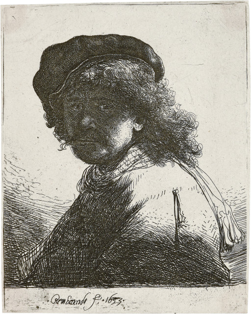 Rembrandt Harmensz. van Rijn : Selbstbildnis mit der Schärpe um den Hals, 1633 